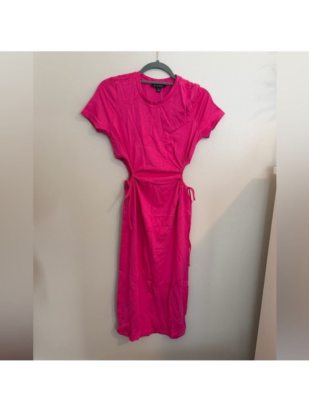 FORE Hot Pink Cut Out Midi Dress - Picture 3 of 7